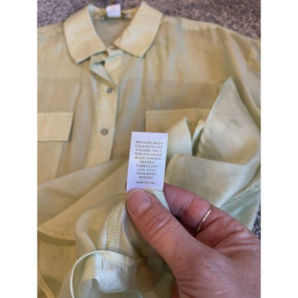 House of Harlow 1960 Women's Sheer Green Oversized Button-up Tunic Size XS NWT - Picture 9 of 11